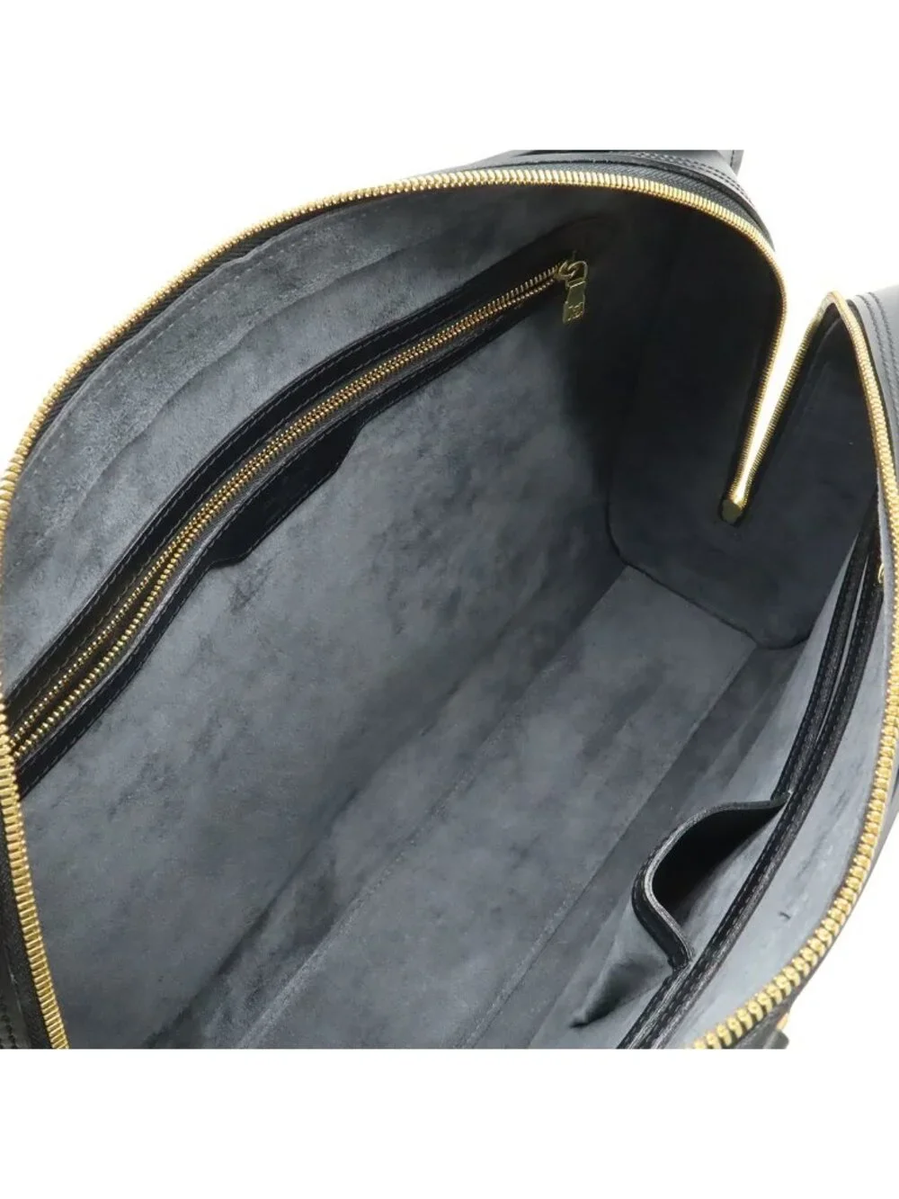 Louis Vuitton Epi Sorbonne Document Purse Business Handbag Noir Black Gold